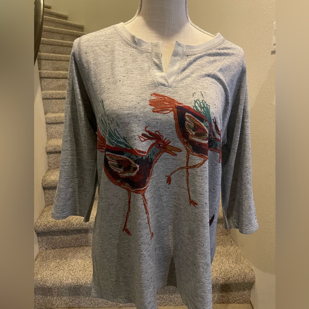 NWT Boutique Artsy Rooster Top